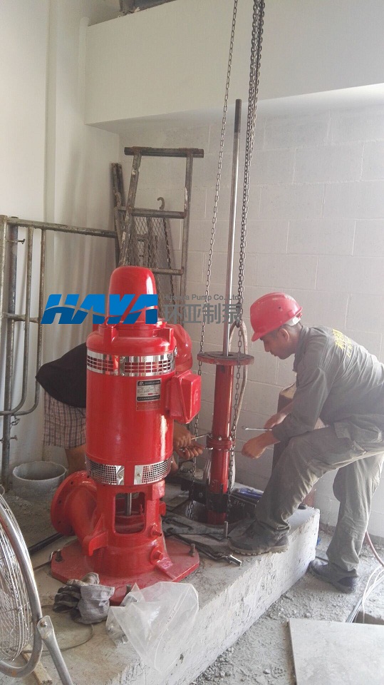 寶雞“代家灣海棠風(fēng)尚中心”，項(xiàng)目用深井消防泵安裝調(diào)試完畢(圖1)